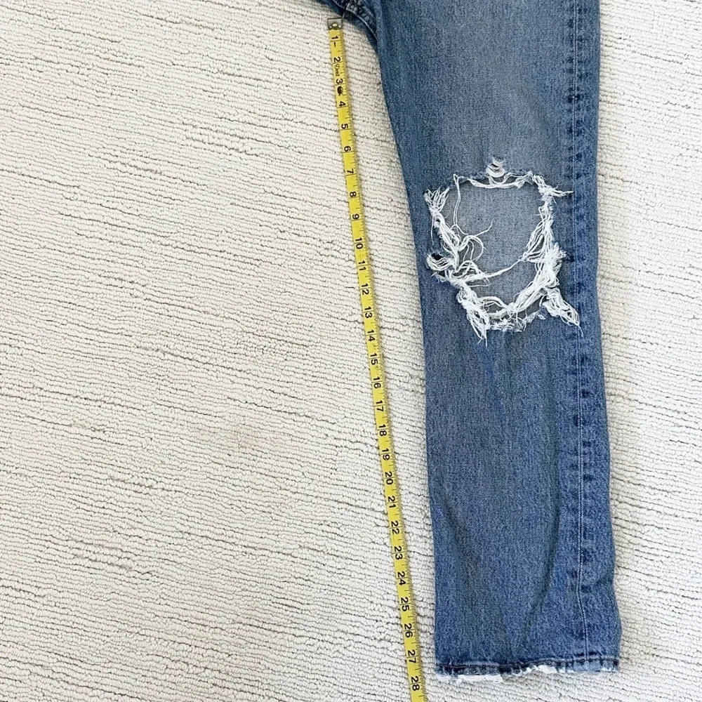 AGOLDE | ‘90s Distressed Mid-Rise Straight Leg Jeans Loose Fit | 27 | Blue